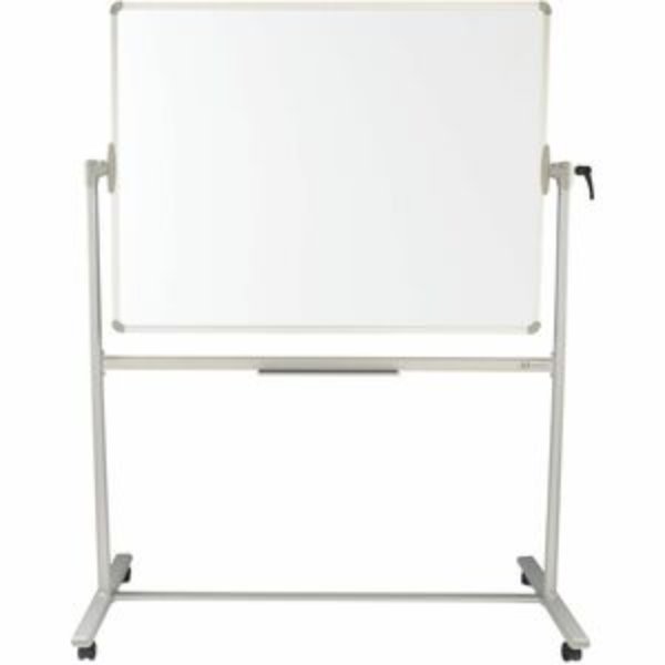 Acco QRT284836A01R Nano-Clean 2-Sided Magnetic DryErase Easel - White Surface & Silver Frame