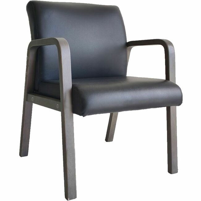 LLR40213 Solid Wood Frame Guest Chair - Black & Weathered Charcoal