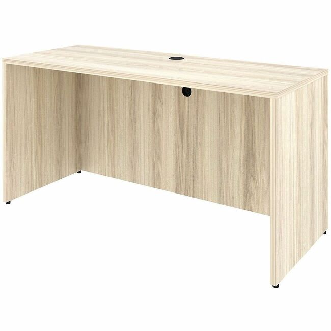 LLR66313 60 x 24 in. Essential Series Laminate Credenza Shell Desk, Silver Brush & Modern Elm