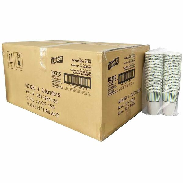 GJO10315 16 oz Hot-Beverage Paper Cups, Multi Color - Pack of 20