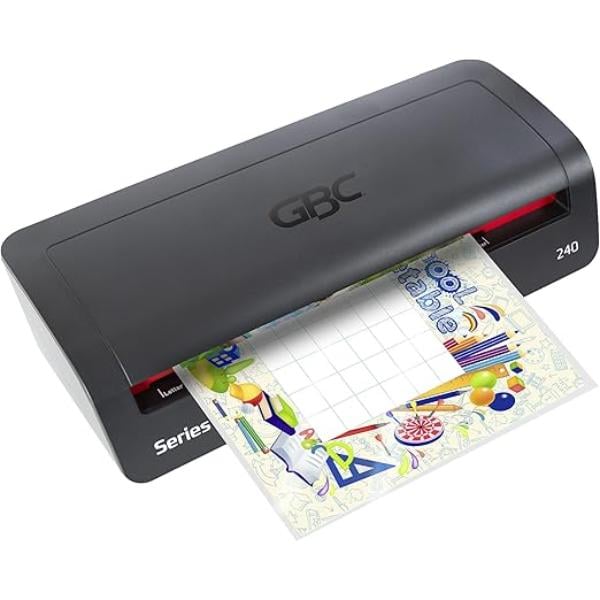 301057 9.5 in. Thermal Laminator Machine with Feed, Fast Heating & Jam Release - Includes 240 Laminating Sheets, Black