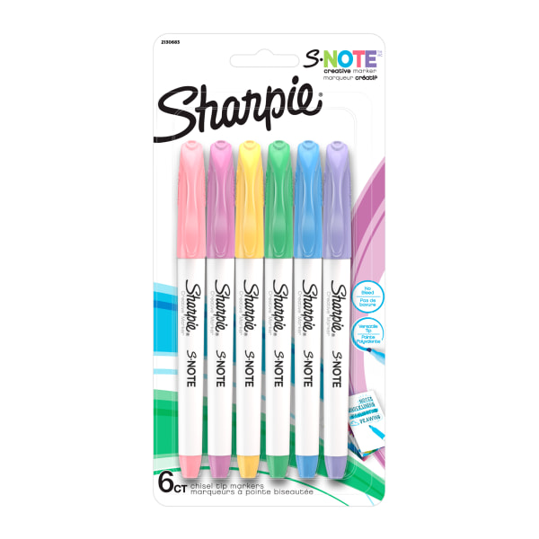 Sharpie SAN2130683 S-Note Highlighter, Assorted Color - Pack of 6
