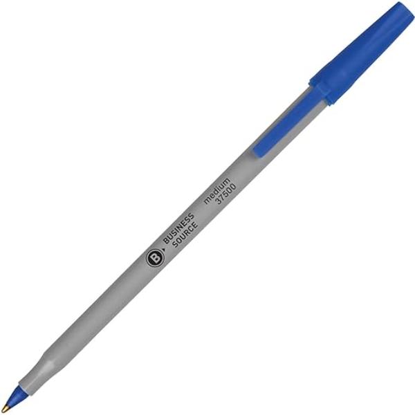 BSN37532CT Ballpoint Stick Pens - Medium Point, Blue Ink - 60 Per Pack - Pack of 8