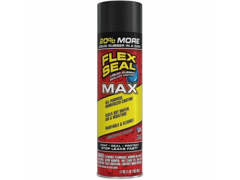 FLXFSMAXBLK24 17 oz Liquid Rubber Max Sealant Coating Spray, Black