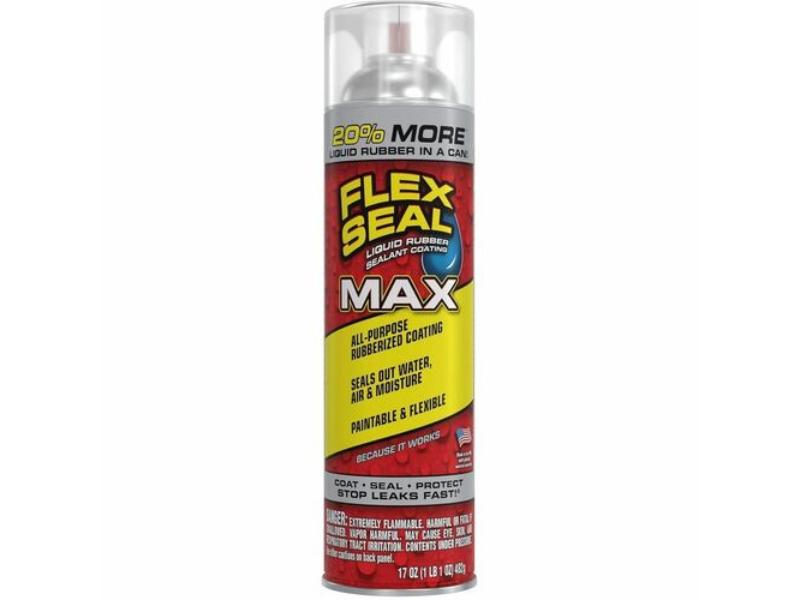 FLXFSMAXCLR24 17 oz Liquid Rubber Max Sealant Coating Spray, Clear