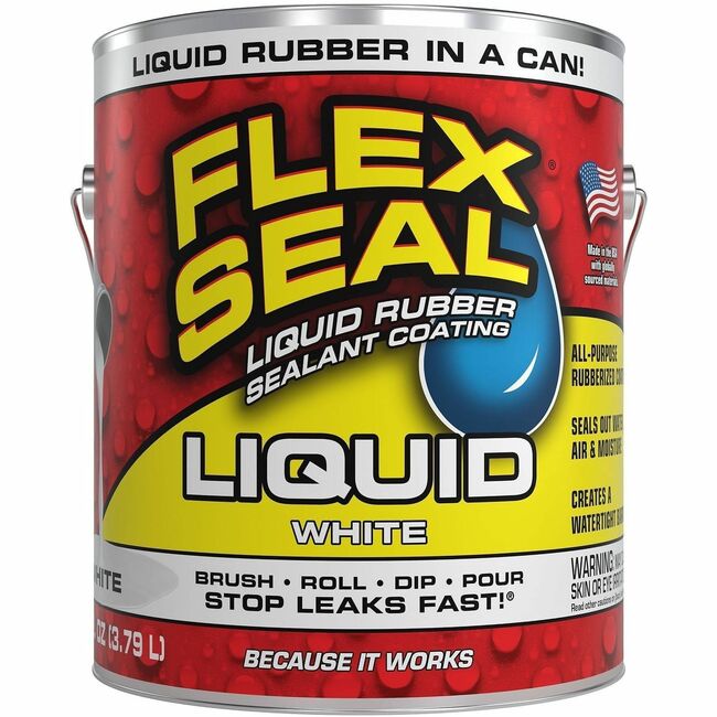 FLXUS855WHT012 1 gal Liquid Rubber Coating Sealant, White