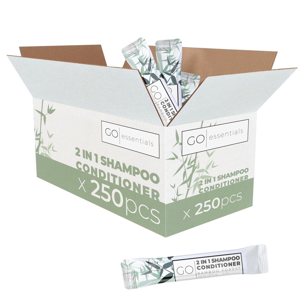 GMHSC250 2-In-1 Single Use Travel Size Bulk Shampoo & Conditioner - Pack of 20