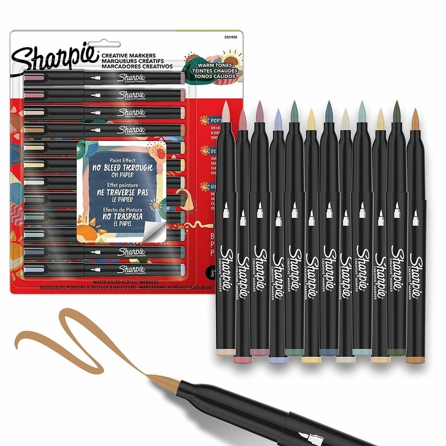 Sharpie SAN2221932 Sharpie Brush Create Marker - Pack of 12
