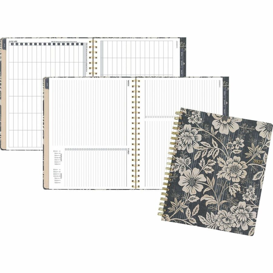 ACCO Brands AAG1850902 Monthly Planner, Large, Denim Bloom