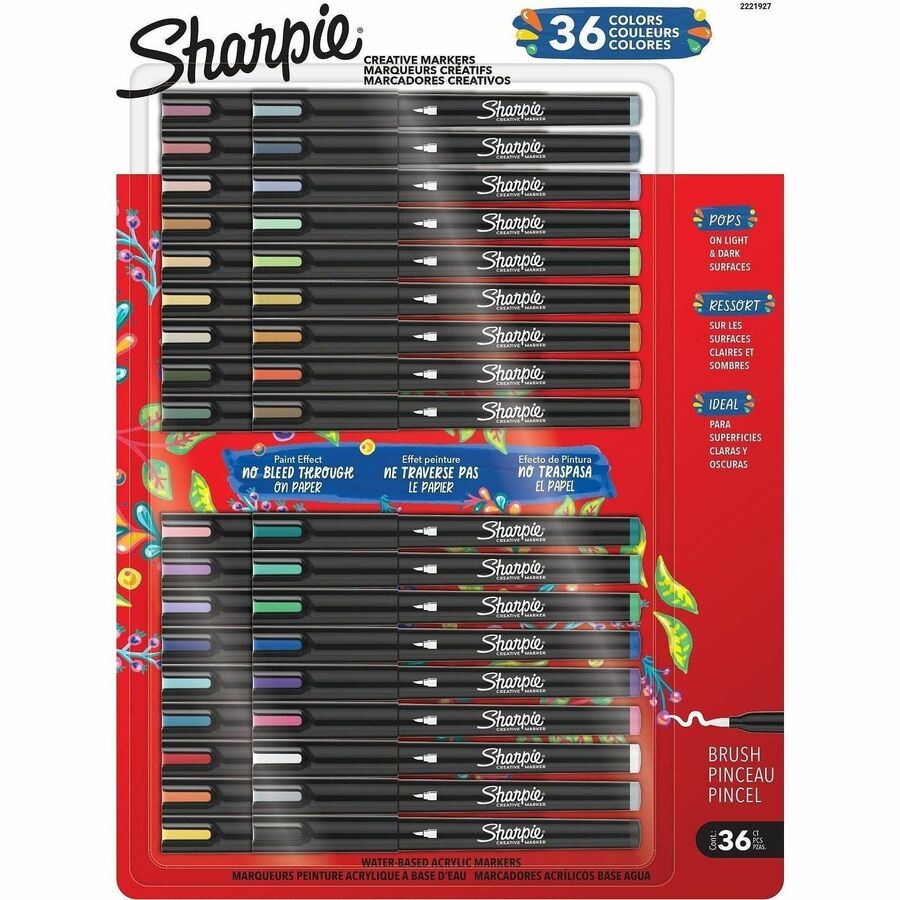 Sharpie SAN2221927 Sharpie Brush Create Marker - Pack of 36