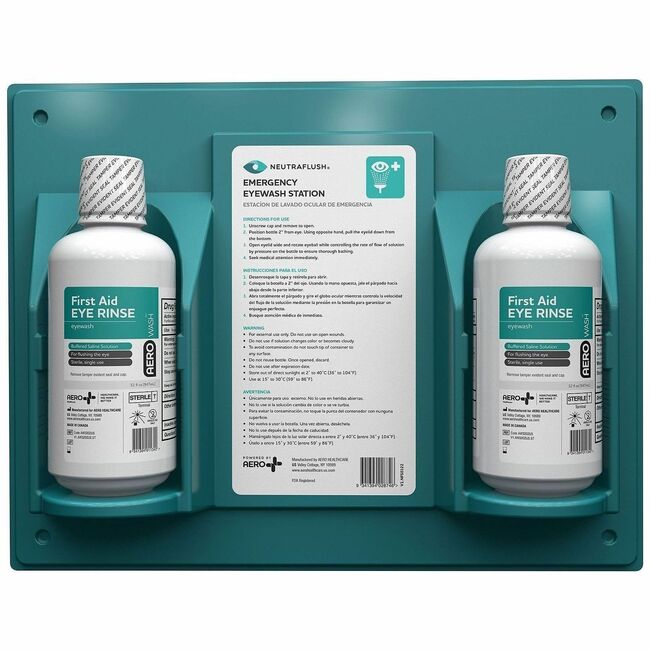 Aero Healthcare NeutraFlush Wall Station with 32 Oz Eye Rinse 2 Pieces - NFS0322