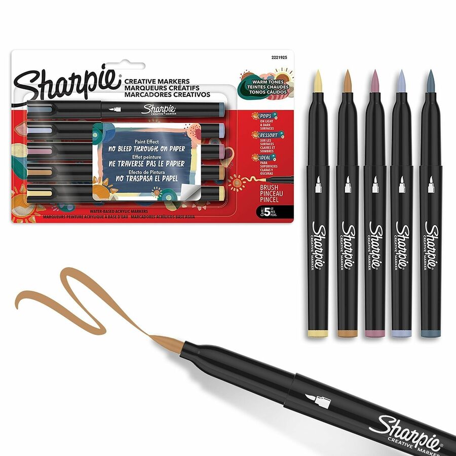 Sharpie SAN2221925 Sharpie Brush Create Marker - Pack of 5