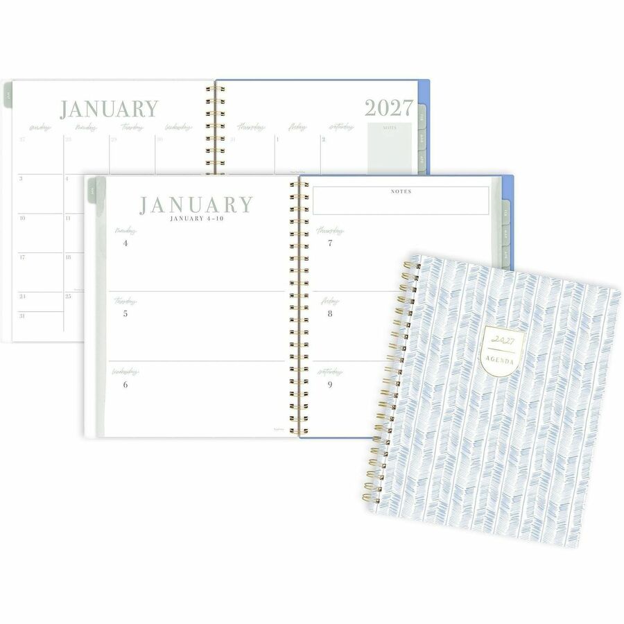 ACCO Brands AAGLB55905 Large-Block Weekly & Monthly Planner, Herringbone