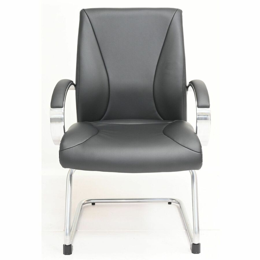 LLR63312 Pike Executive Guest Chair - Low Back - Cantilever Base - Black - Polyurethane