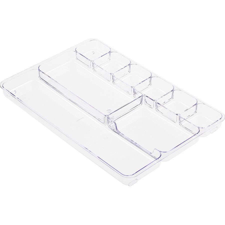 Drawer Tray Organizer, 9 Compartments, Clear