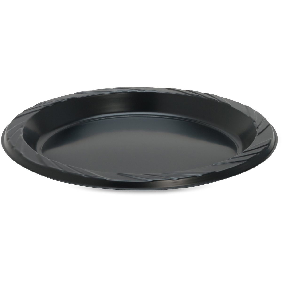 9 in. Round Plastic Plates - Black