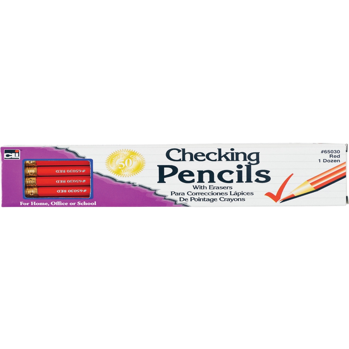 Picture of CLI LEO65030 Checking Pencils&#44; Count 144 - Red