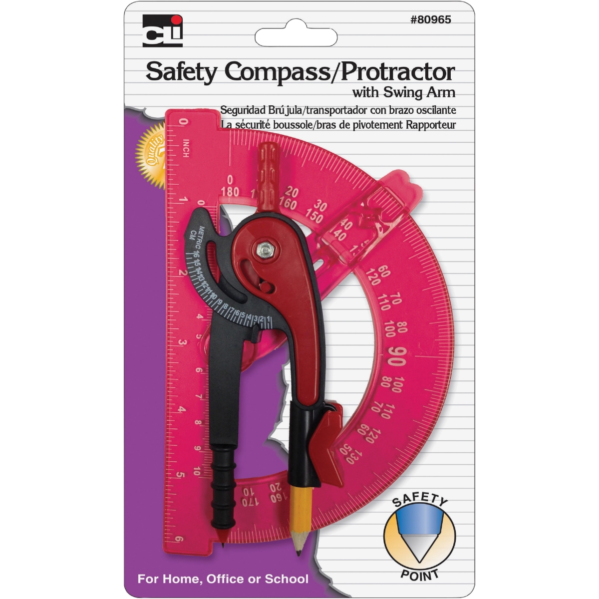 Picture of CLI LEO80965ST Protractor&#44; Compass Set Ruler - Assorted
