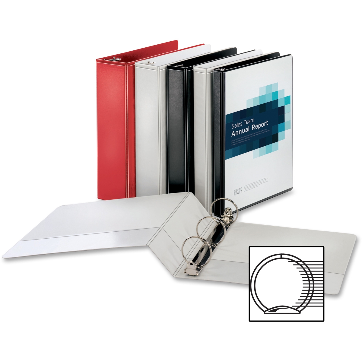 BSN09966 1 in. Ring Binder - Red