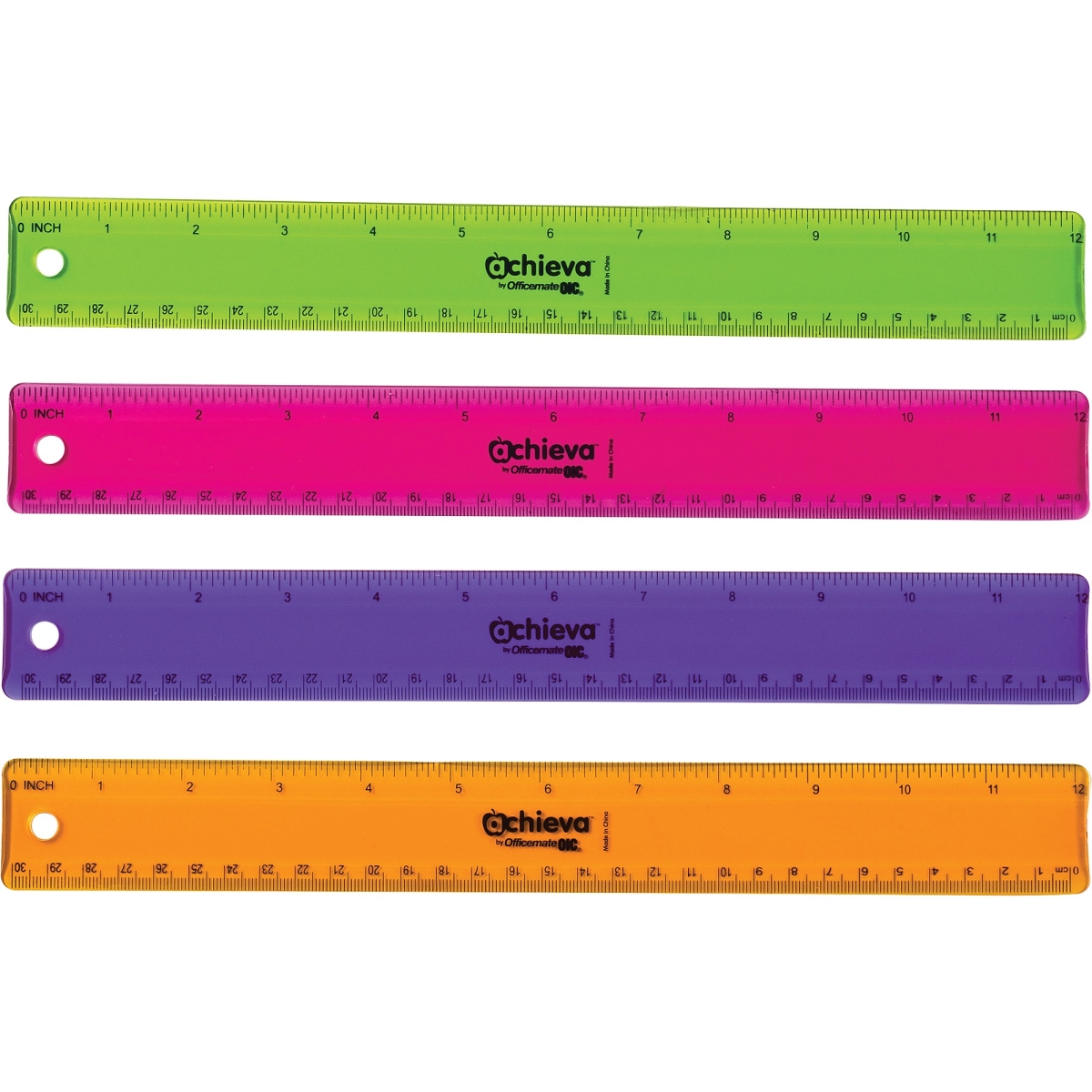 Picture of OIC OIC30209 Flexible Plastic Ruler&#44; Assorted Color - 12 Count