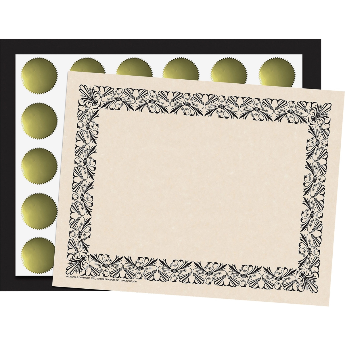 Deco Black Border Certificate Pack, Black