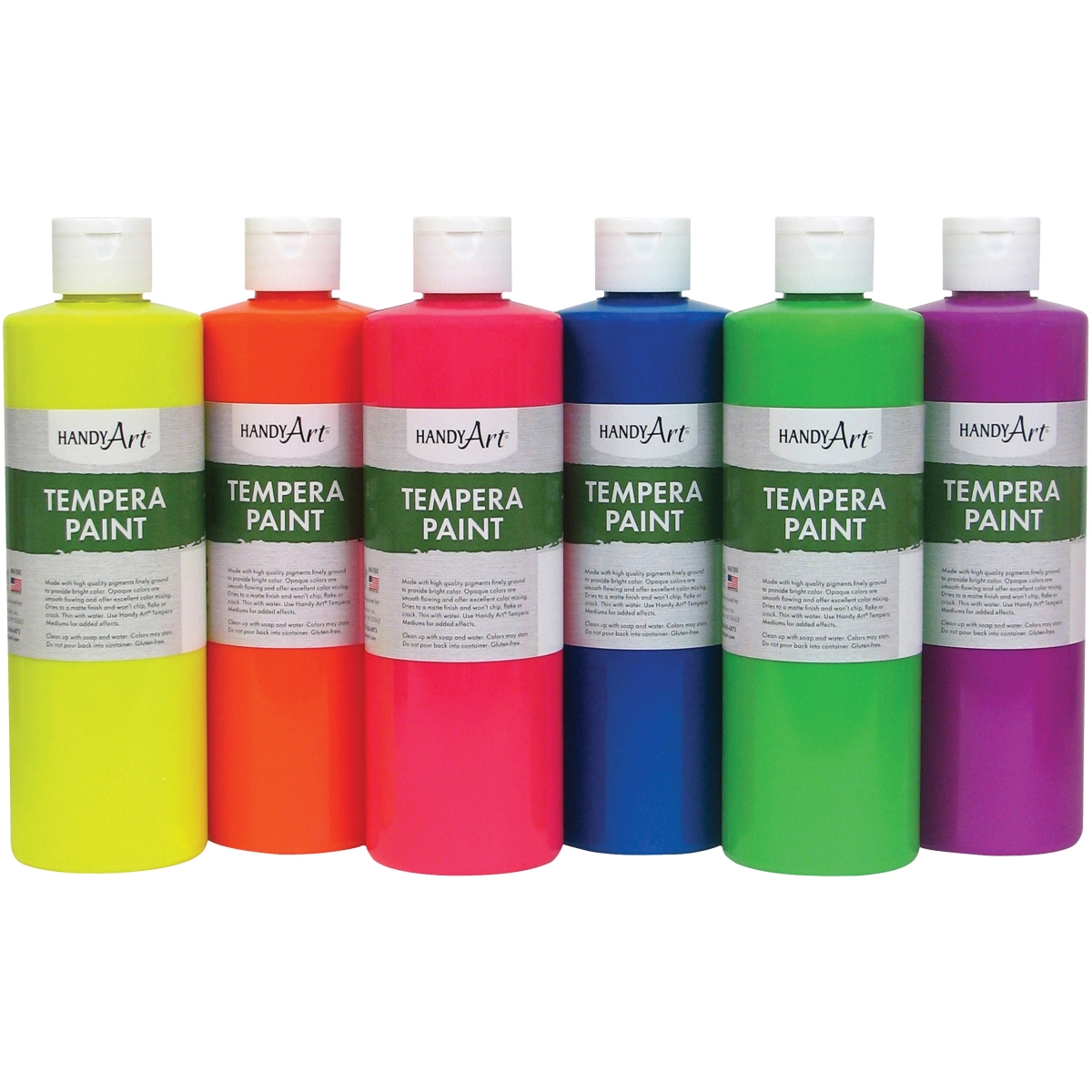 Picture of Handy Art HAN882060 Fluorescent Tempera Paint - Set of 6&#44; Assorted
