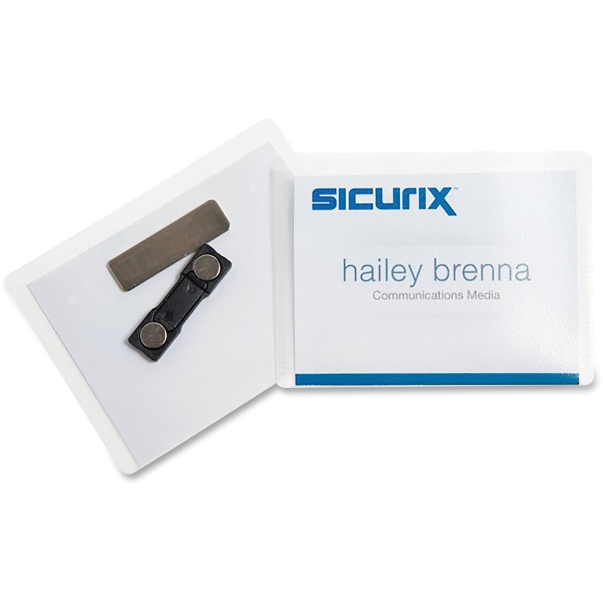 BAU67664 Magnetic Custom Badge Kit - Black, Pack of 20