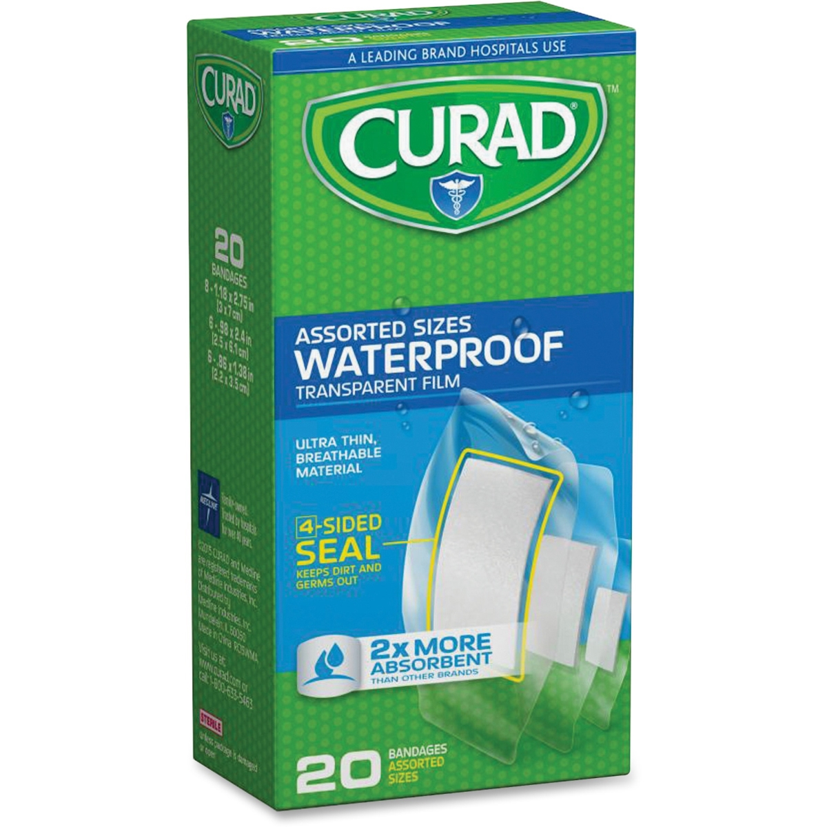 Picture of Curad MIICUR5108 Assorted Waterproof Bandages - Clear