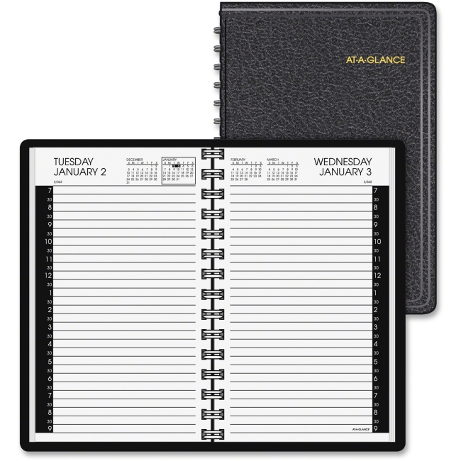 Picture of At A Glance AAG7020705 5 x 8 in. Daily Appointment Book&#44; Simulated Leather - Black