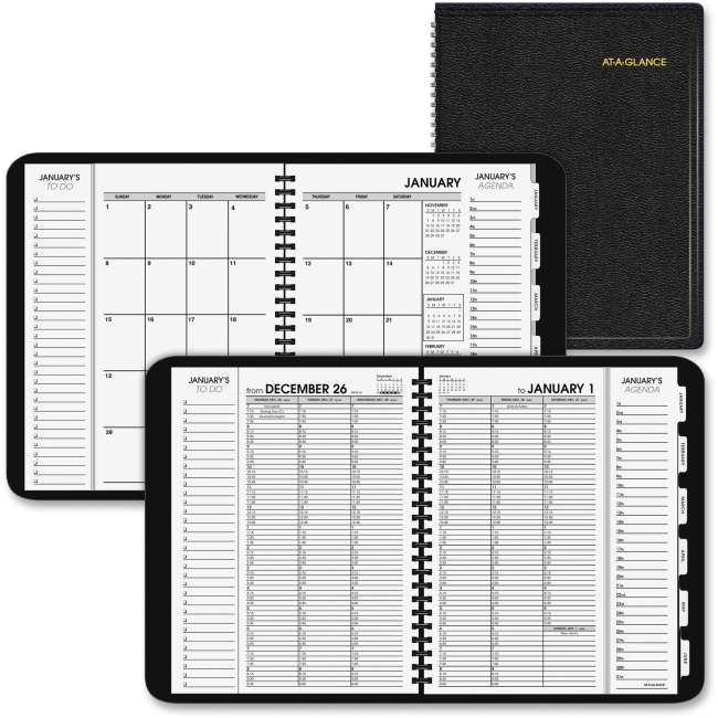 Picture of At A Glance AAG70950V05 Triple-View Weekly Calendar&#44; Simulated Leather - Black