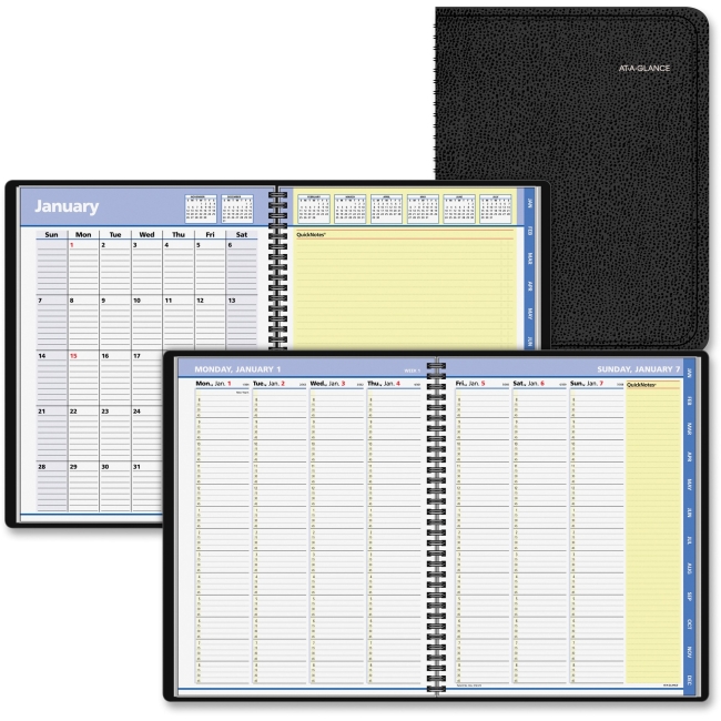 Picture of At A Glance AAG7695005 QuickNotes Weekly & Monthly Appointment Book&#44; Simulated Leather - Black