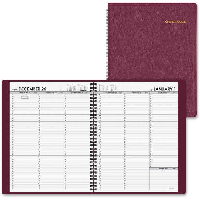 Picture of At A Glance AAG7095050 Weekly Appointment Book&#44; Leather - Wine