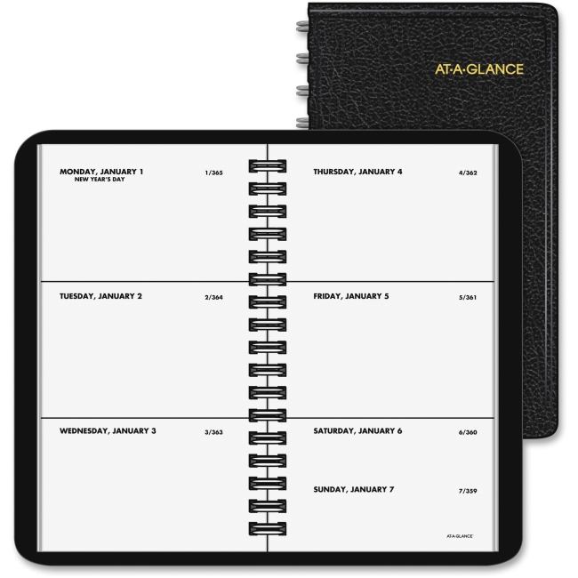 Picture of At A Glance AAG7003505 2.5 x 4.5 in. Weekly Pocket Planner&#44; Simulated Leather - Black