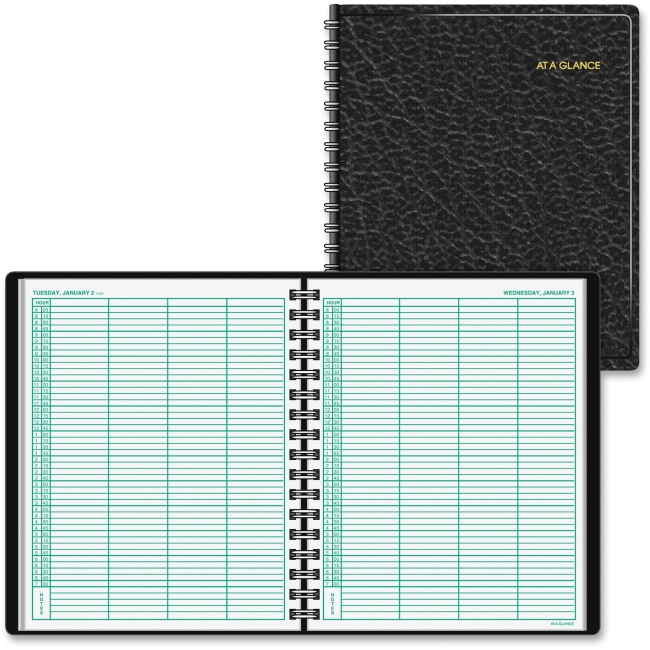 Picture of At A Glance AAG7082205 8 x 11 in. 4-Person Daily Appointment Book&#44; Simulated Leather - Black