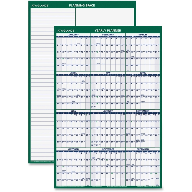 Picture of At A Glance AAGPM21028 24 x 36 in. Vertical Wall Planner - Blue