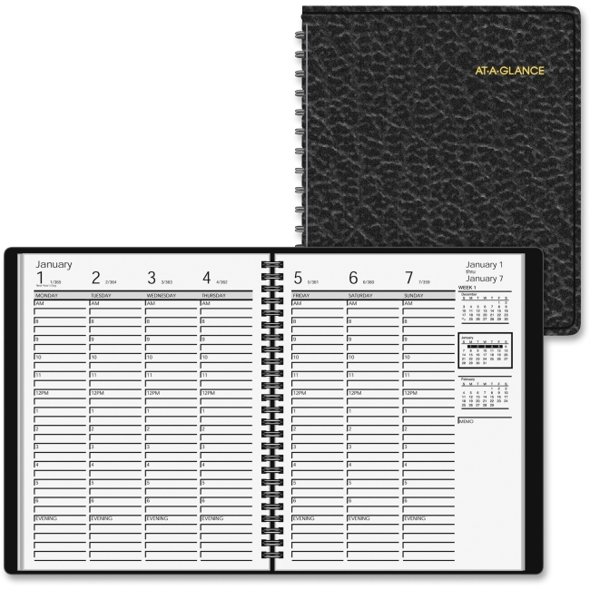 Picture of At A Glance AAG7086505 7 x 8 in. Weekly Appointment Book&#44; Simulated Leather - Black