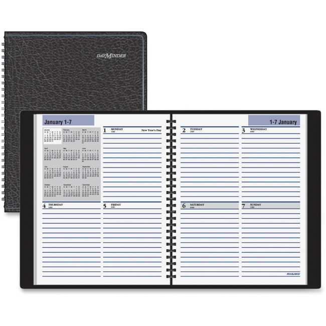Picture of At A Glance AAGG53500 DayMinder Ruled Weekly Planner&#44; Simulated Leather - Black