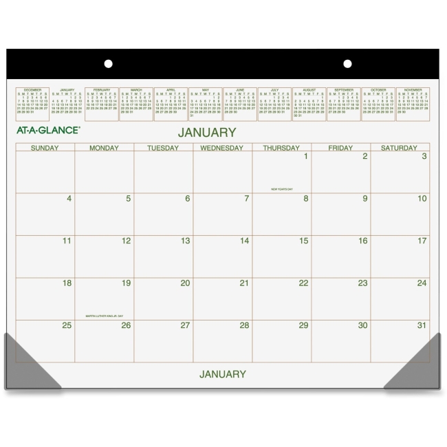 Picture of At A Glance AAGGG250000 Recycled 2-Color Desk Pad Paper Calendar - Black