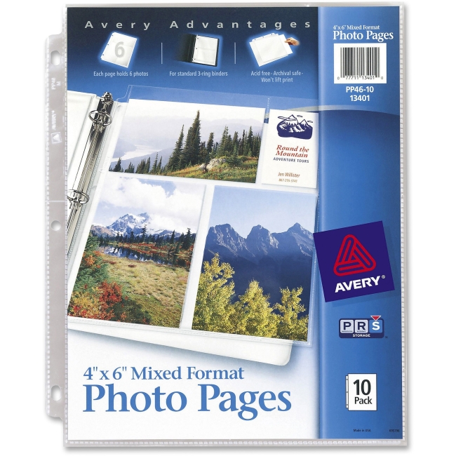 Picture of Avery AVE13401 4 x 6 in. photo Page - Clear&#44; Pack of 10