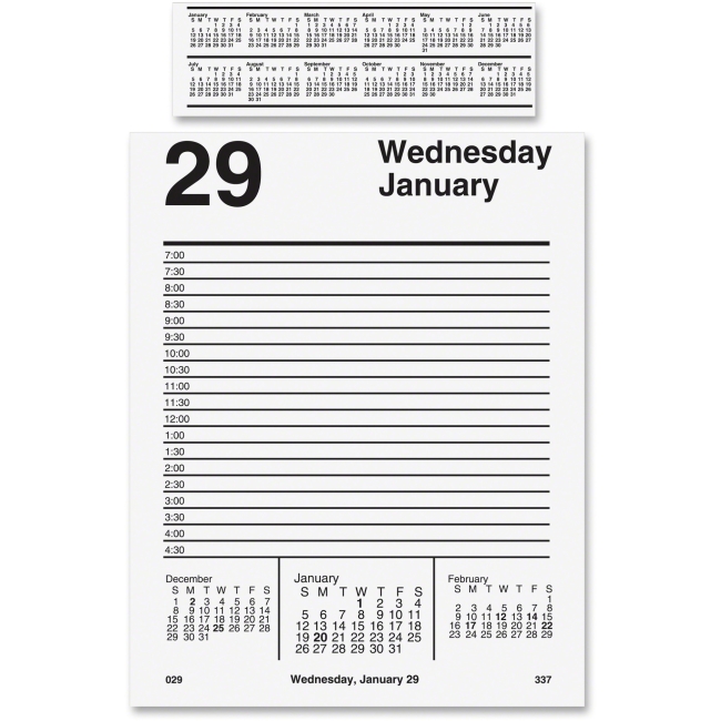 Picture of At A Glance AAGE45850 Pad Base Daily Desk Calendar Refill - white
