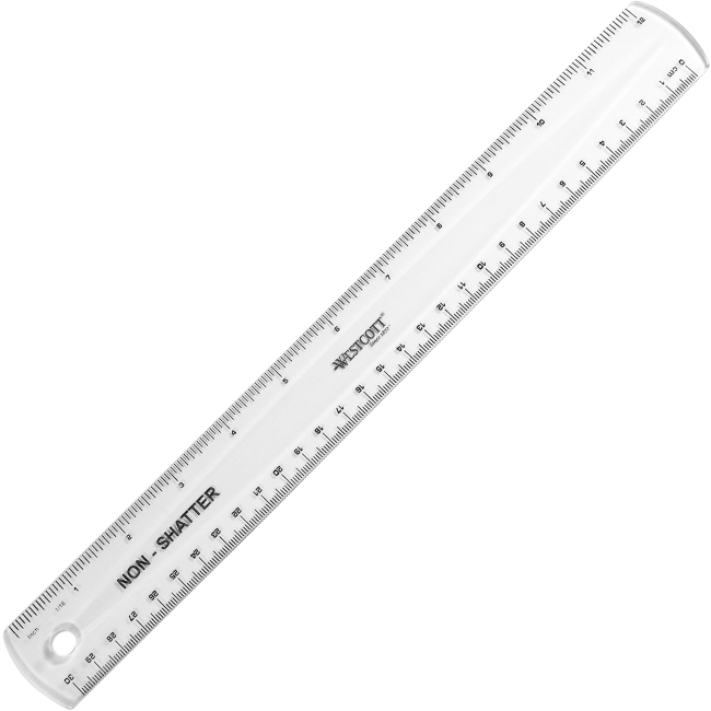 Picture of Westcott ACM13862 12 in. Non Shatter Plastic Durable Ruler - Clear