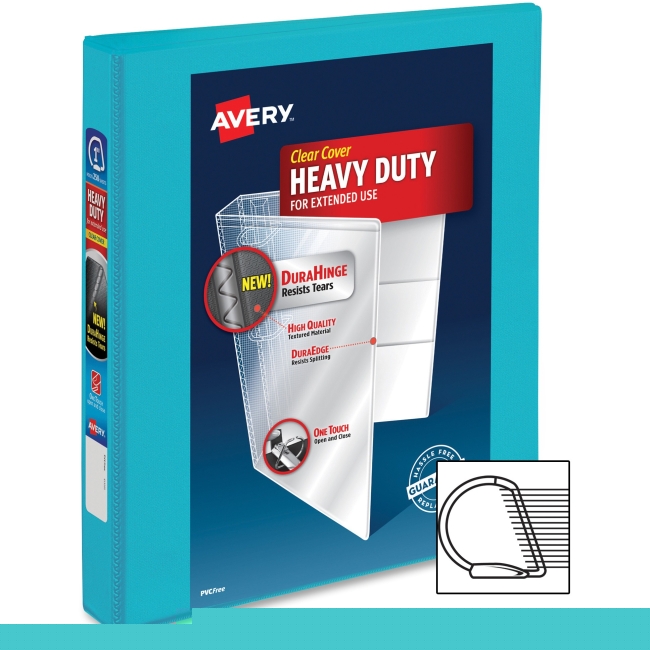 AVE17295 1 in. Durable View Polyvinyl Chloride Binder - Aqua