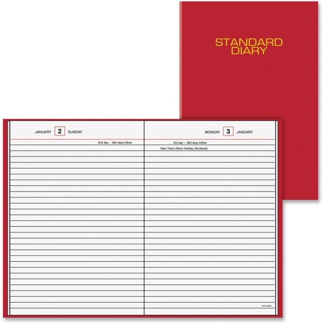 5.75 x 8 in. Standard Business Diary Remainder - Red Vinyl