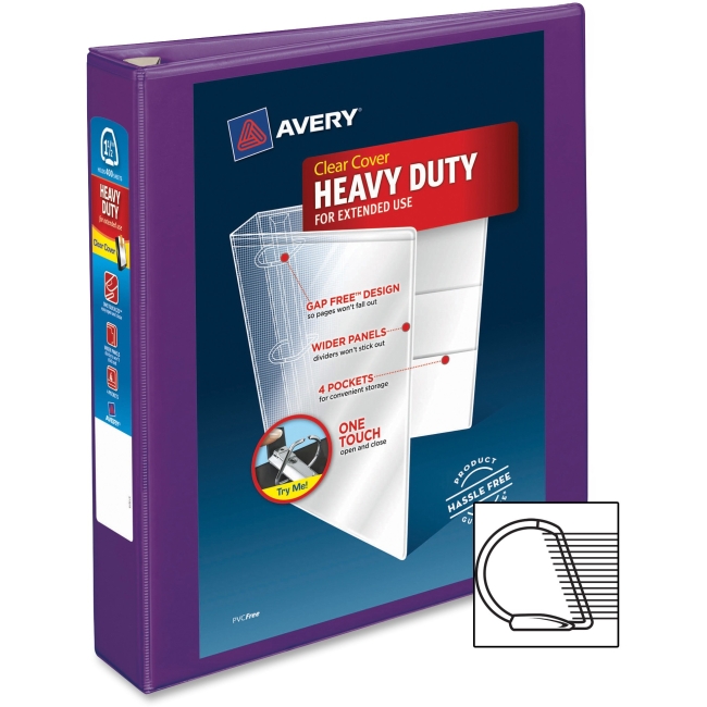 Picture of Avery AVE79774 1.5 in. One Touch EZD Heavy-Duty View Binder - Polyester&#44; Purple