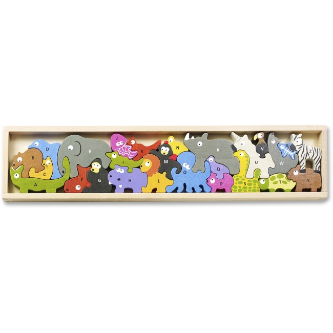 Picture of BeginAgain BGAI1301 Toys Animal Parade A-Z Puzzle - Rubberwood, Assorted Color