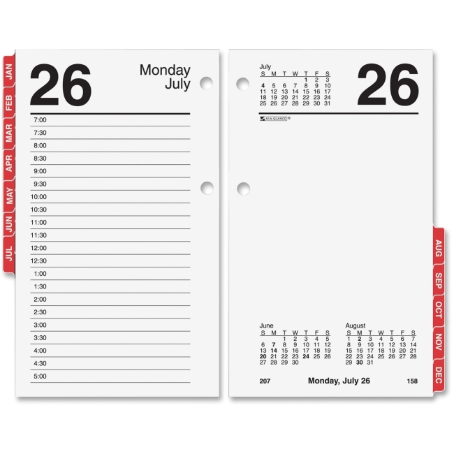 Picture of At A Glance AAGE717T50 Daily Desk Calendar Refill with Tabs