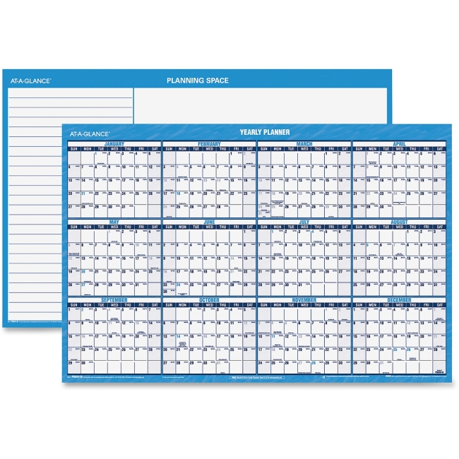 Picture of At A Glance AAGPM20028 36 x 24 in. Erasable Yearly Wall Planner&#44; Horizontal