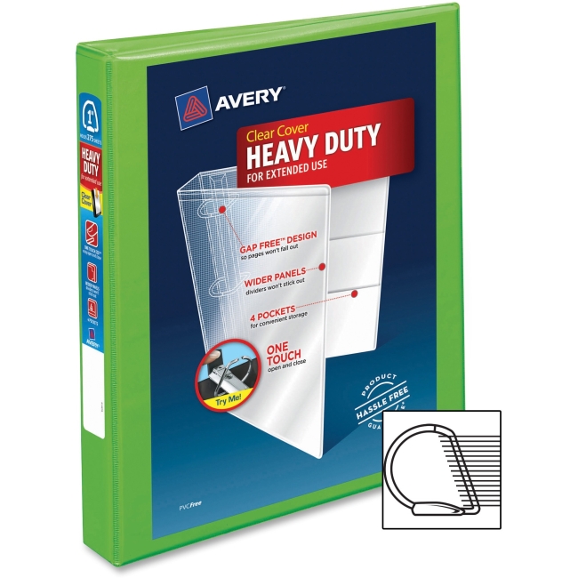 Picture of Avery AVE79770 1 in. One Touch EZD Heavy-Duty Binder&#44; Poly - Chartreuse