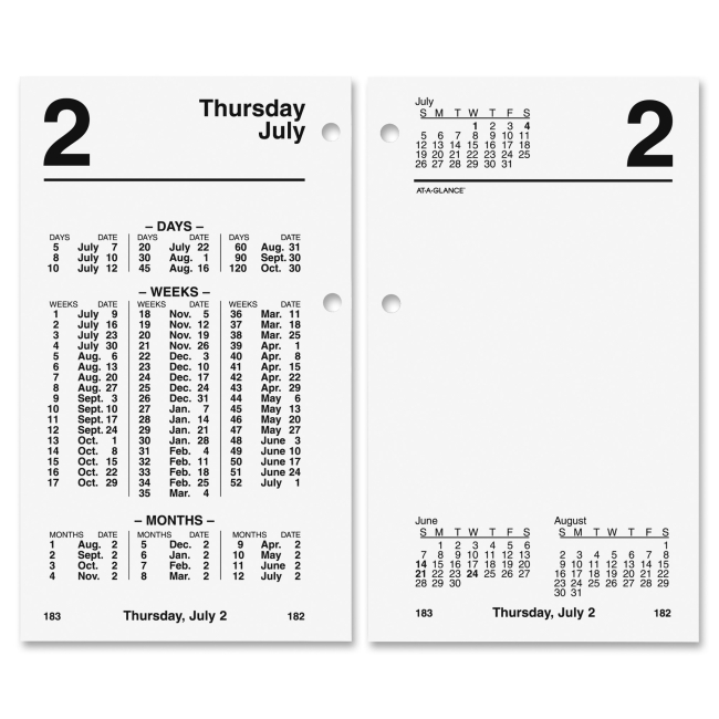 Picture of At A Glance AAGS17050 Financial Daily Desk Calendar Refill