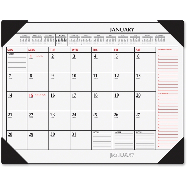 Picture of At A Glance AAGSK117000 Monthly Desk Pad Calendar&#44; Red & Black